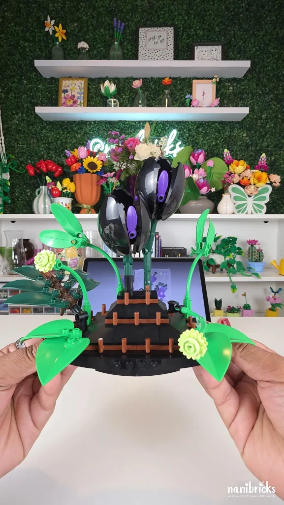 LEGO Botanicals Dark Flower Arrangement 11513 after Bag 2 with black tulips and pimpernels